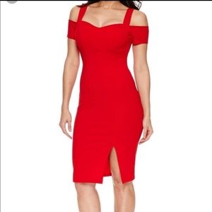 Red Off Shoulder Bodycon